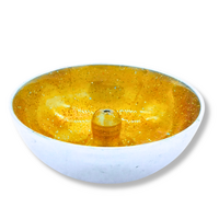 Aluminium Incense Dish YELLOW with Glitter