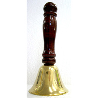 BELL Brass with Wooden Handle LARGE 7.5"