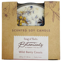 Botanicals Aromatherapy Soy Candle WILD BERRY CASSIS 3 Wick Glass Jar 200g