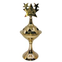 Charcoal Burner Brass on Stand STAR