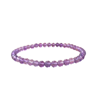 Crystal Bead Bracelet AMETHYST 6mm XSmall