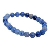Crystal Bead Bracelet BLUE AVENTURINE 8mm Small