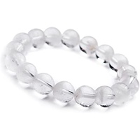 Crystal Bead Bracelet CLEAR QUARTZ 12mm Large