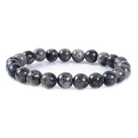 Crystal Bead Bracelet LARVIKITE 10mm Medium