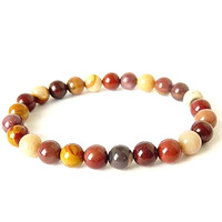 Crystal Bead Bracelet MOOKAITE JASPER 8mm Small