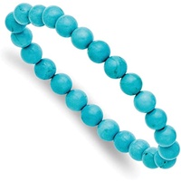 Crystal Bead Bracelet TURQUOISE HOWLITE 8mm Small