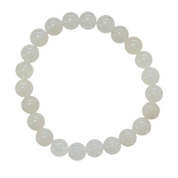Crystal Bead Bracelet WHITE ONYX 8mm Small