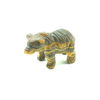Carved Crystal HAIRY BEAR Tiger Iron 50mm