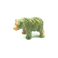 Carved Crystal HAIRY BEAR Unakite 50mm