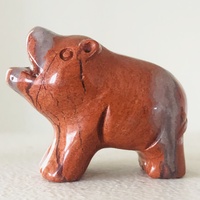 Carved Crystal Hippo RED JASPER 40mm