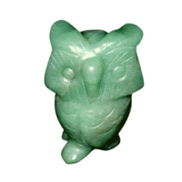 Carved Crystal OWL Aventurine Green 50mm
