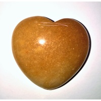 Carved Crystal PUFF HEART Aventurine Red 50mm