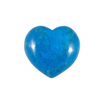 Carved Crystal PUFF HEART Blue Howlite 30mm