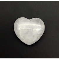 Carved Crystal PUFF HEART Milky Quartz 45mm
