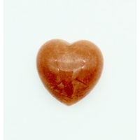 Carved Crystal PUFF HEART Orange Jasper 40mm