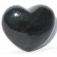 Carved Crystal PUFF HEART Gold Sheen Obsidian 40mm
