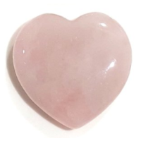 Carved Crystal PUFF HEART Rose Quartz 30mm