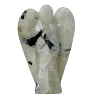 Carved Crystal Angel RAINBOW MOONSTONE Large 50mm