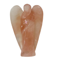 Carved Crystal Angel ROSE QUARTZ Large 50mm