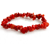 Crystal Chip Bracelet RED CORAL