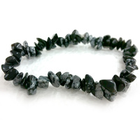 Crystal Chip Bracelet SNOWFLAKE OBSIDIAN