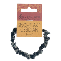 Crystal Chip Bracelet SNOWFLAKE OBSIDIAN Eco Range