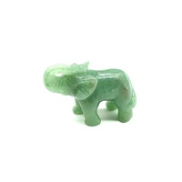 Carved Crystal Elephant AVENTURINE GREEN 30mm