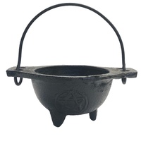 Cauldron w Shallow Dish Cast Iron PENTAGRAM Small 9cm