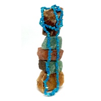 Crystal Chip Necklace BLUE HOWLITE 90cm