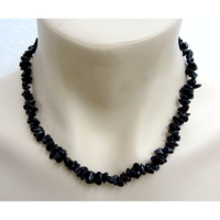 Crystal Chip Necklace BLACK OBSIDIAN 45cm