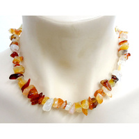 Crystal Chip Necklace CARNELIAN Chunky