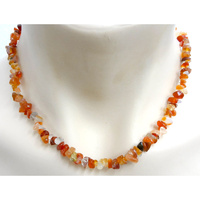 Crystal Chip Necklace CARNELIAN 45cm