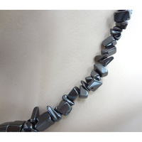 Crystal Chip Necklace HEMATITE 45cm