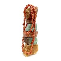 Crystal Chip Necklace SPONGE CORAL 90cm