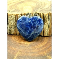 Carved Crystal Pendant Heart SODALITE 20mm