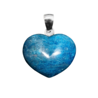 Carved Crystal Pendant Heart APATITE 25mm
