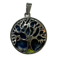 Carved Crystal Pendant Tree of Life SODALITE