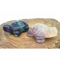 Carved Crystal Turtle RAINBOW FLUORITE