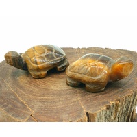 Carved Crystal Turtle TIGER EYE GOLD