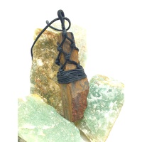 Crystal Pendant Raw Wrapped TIGER EYE
