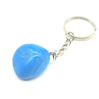 Key Ring BLUE HOWLITE nugget