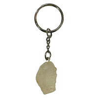 Key Chain Ring CLEAR QUARTZ Raw Stone