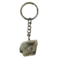 Key Chain Ring RAINBOW MOONSTONE Raw Stone