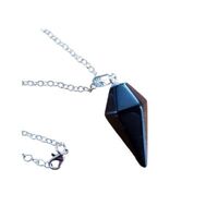 Gemstone Pendulum BLACK ONYX Necklace