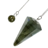Gemstone Pendulum LABRADORITE with Ball and Chain