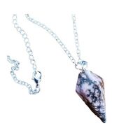 Gemstone Pendulum RHODONITE Necklace