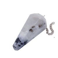 Gemstone Pendulum ZEBRA MARBLE Necklace
