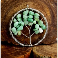 Handmade Pendant Tree of Life AVENTURINE 5cm