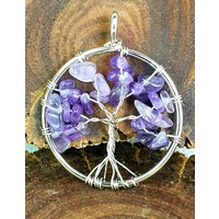 Handmade Pendant Tree of Life AMETHYST 3cm