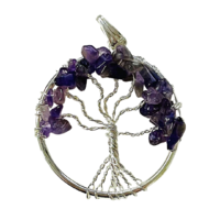 Handmade Pendant Tree of Life AMETHYST 40mm